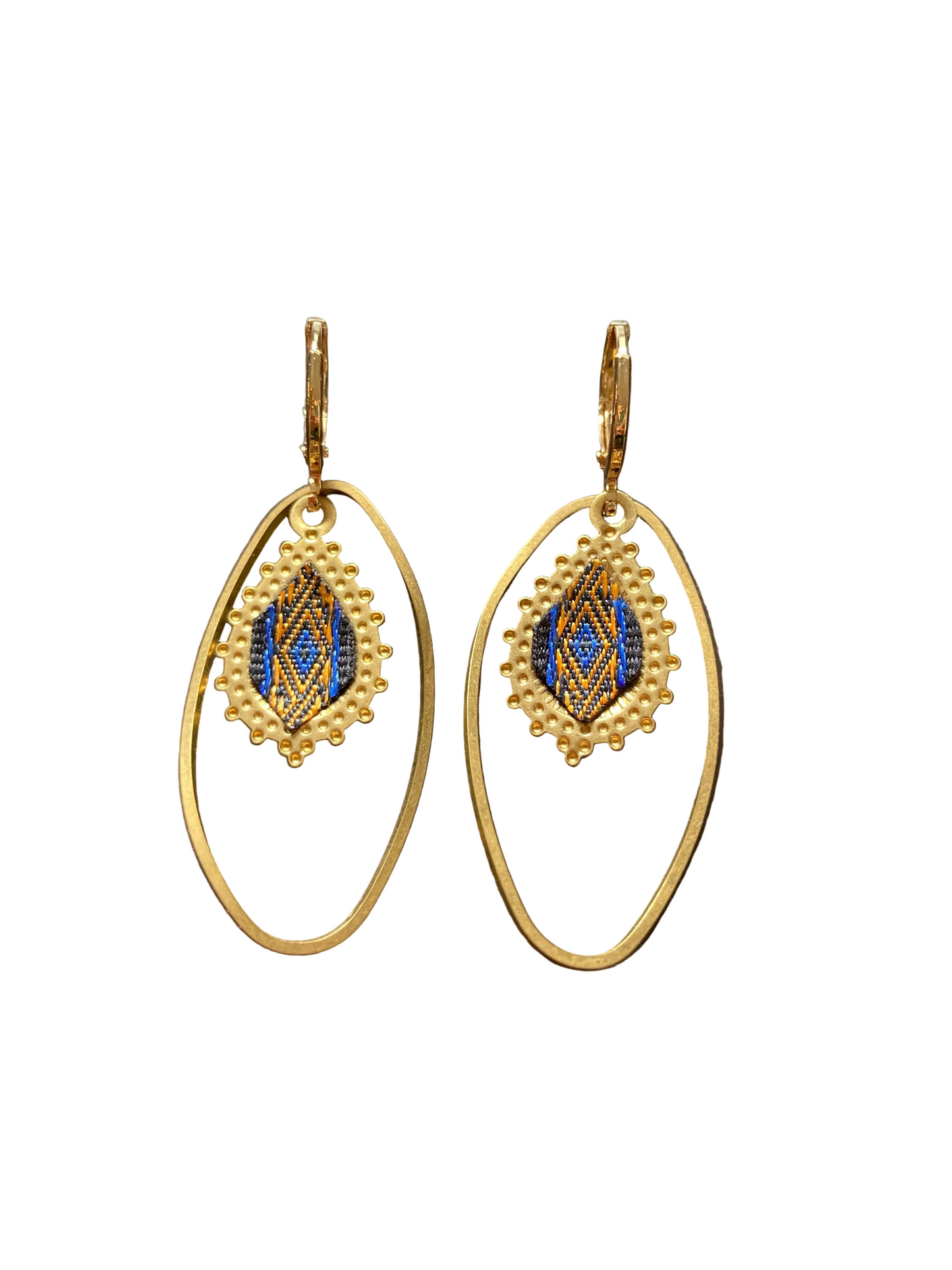 Aztec-Golden Contemporary Design Dangling Earrings