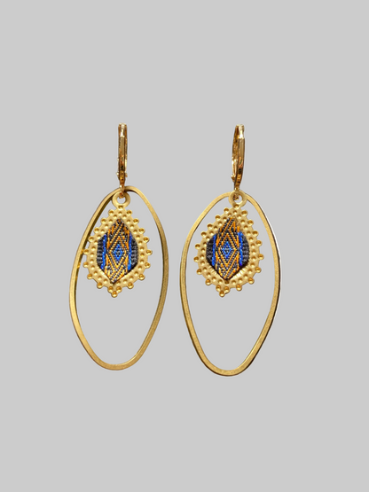Aztec-Golden Contemporary Design Dangling Earrings