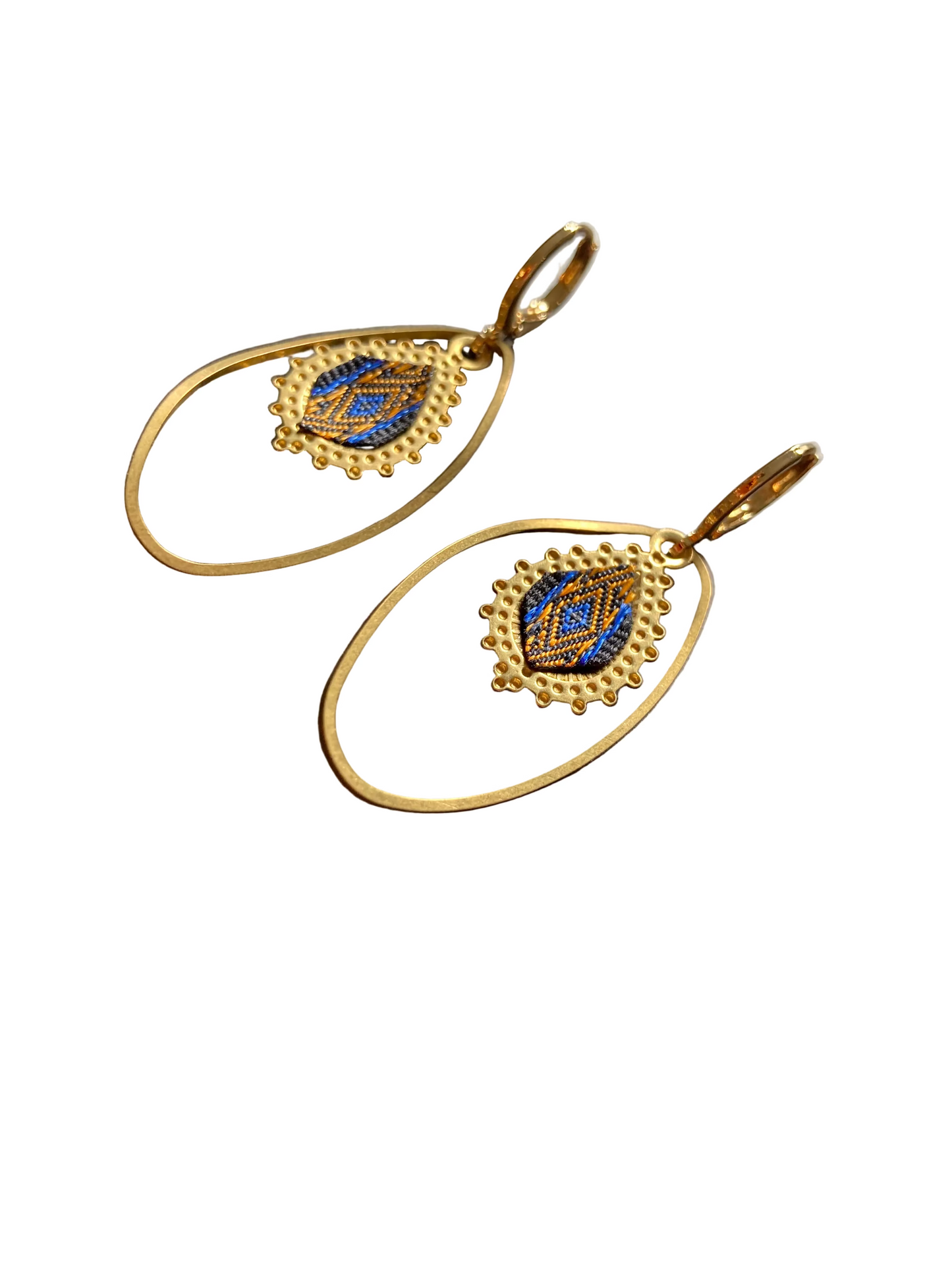 Aztec-Golden Contemporary Design Dangling Earrings