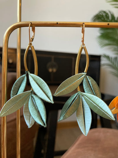 Unique Design Statement Multiple Way To Style Hand-Wrapped Silky Thread Floral Earrings