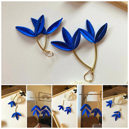 Unique Design Statement Multiple Way To Style Hand-Wrapped Silky Thread Floral Earrings