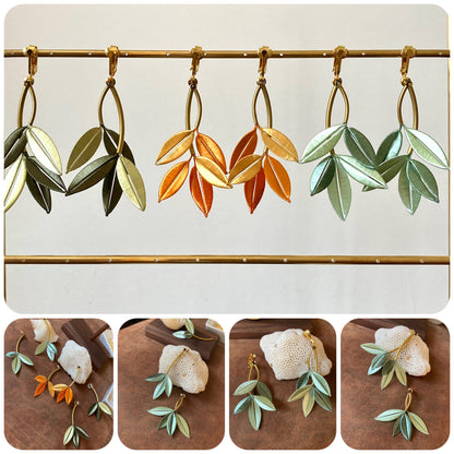 Penny•Unique Design Statement 6+Way-to-Style Gold Silky Thread Floral Earrings-Handmade Cultural Jewelry