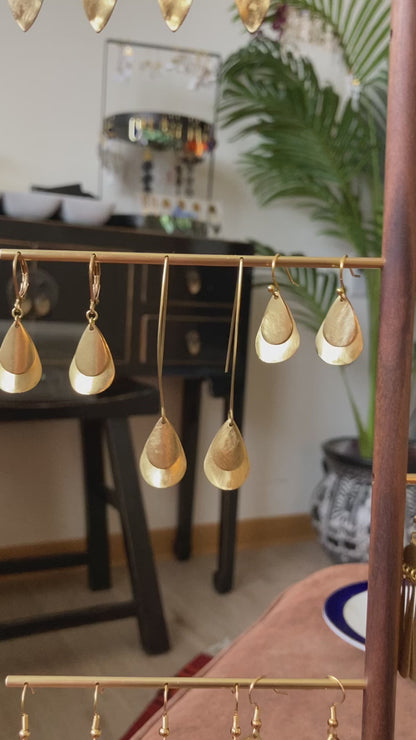 Joan • Simplicity Design Dangling Golden Water Drop Earrings