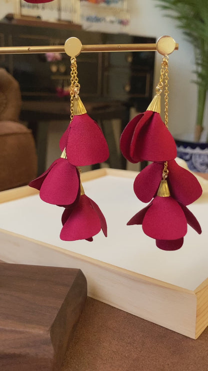 Forever Love-Elegante Floral Earrings-Rosa