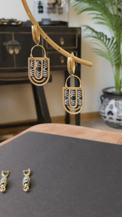 Debbie•Aztec-Unique Design Golden Geometric Earrings