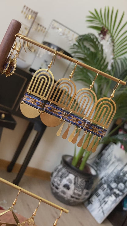 Aztec-Golden Tassel Earrings