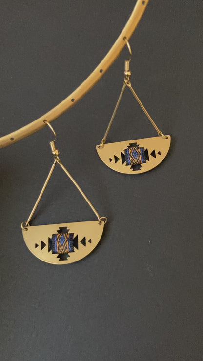 Aztec-Contemporary Design Golden Geometric Earrings