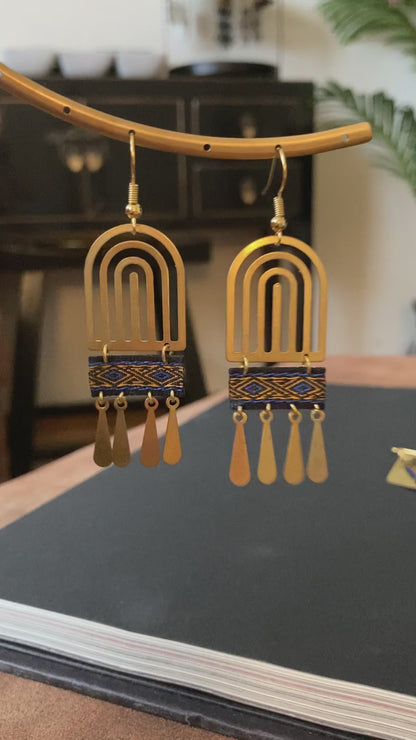 Aztec-Golden Tassel Earrings