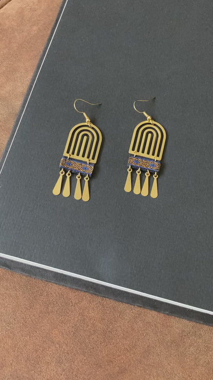 Aztec-Golden Tassel Earrings