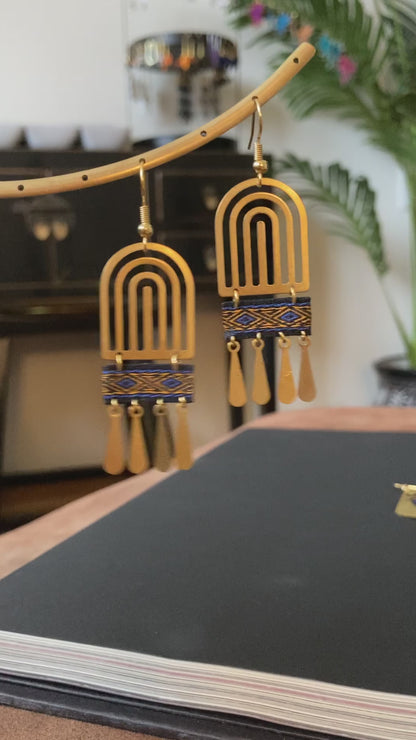 Aztec-Golden Tassel Earrings