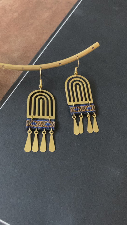 Aztec-Golden Tassel Earrings
