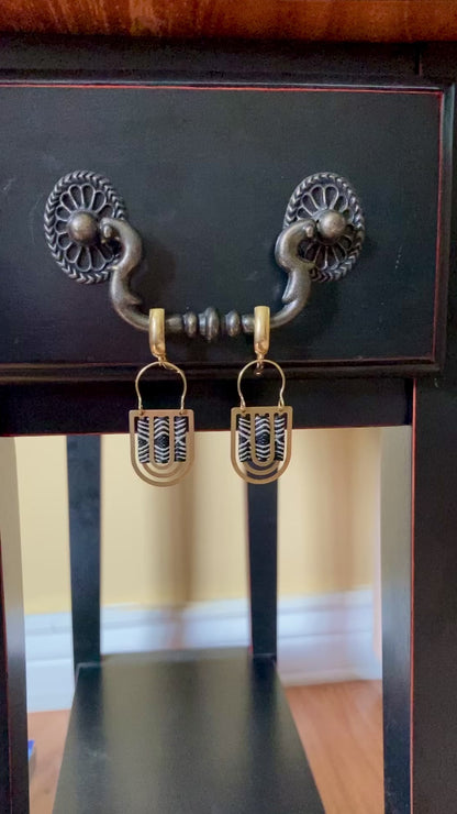 Debbie•Aztec-Unique Design Golden Geometric Earrings